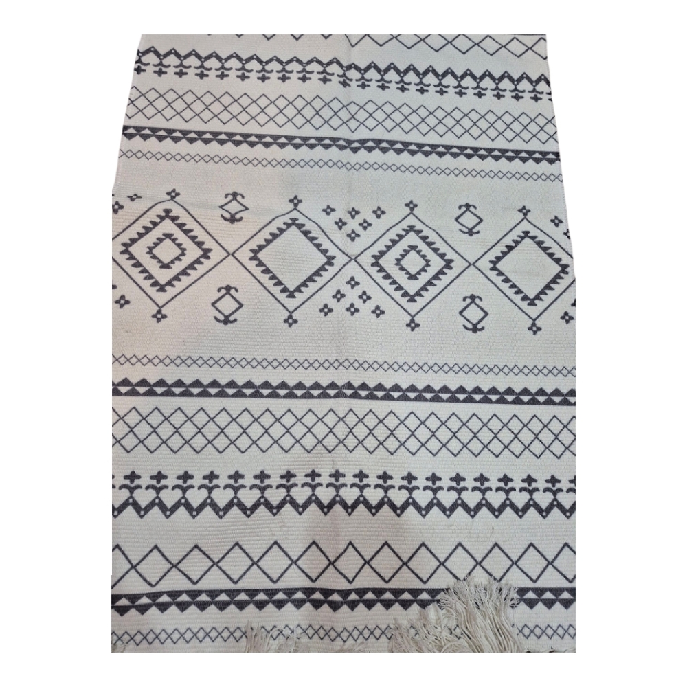 Boho Throw Rug White And Gray - Picture 3 of 6